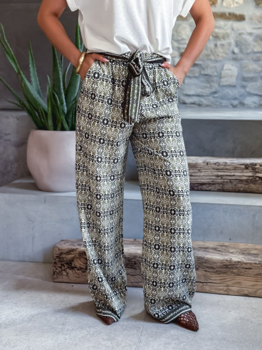 Pantalon à motifs Souad - Vert