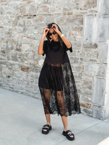 Robe longue Erica - Noir