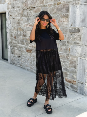 Robe longue Erica - Noir