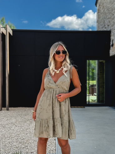 Robe courte Paule - kaki