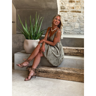 Robe courte Paule - kaki