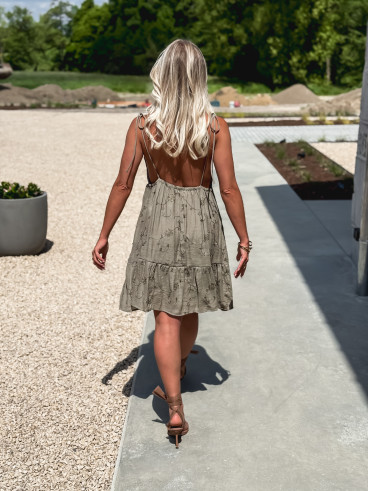 Robe courte Paule - kaki