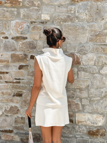 Pull sans manches Siham - Ecru
