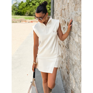 Pull sans manches Siham - Ecru