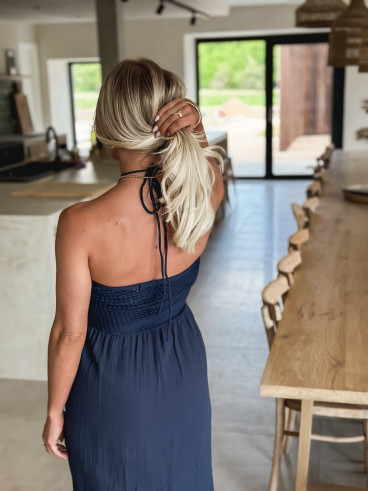 Robe longue Terry - Bleu marine