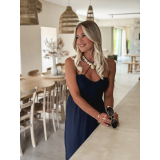 Robe longue Terry - Bleu marine