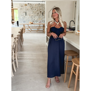 Robe longue Terry - Bleu marine