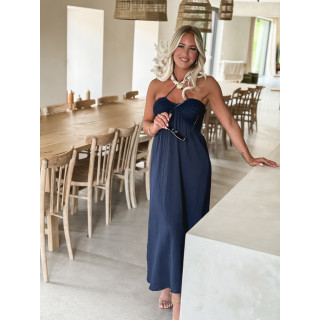 Robe longue Terry - Bleu marine