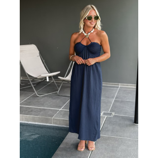 Robe longue Terry - Bleu marine
