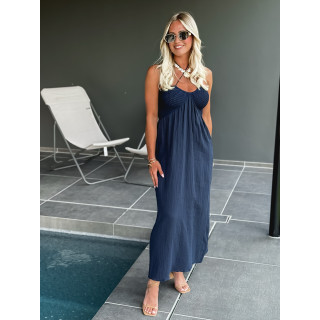 Robe longue Terry - Bleu marine