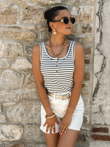 Top ligné yuma - Blanc/Bleu