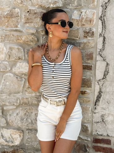 Top ligné yuma - Blanc/Bleu
