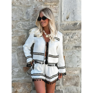 Blouse Zoélia - Blanc/Noir