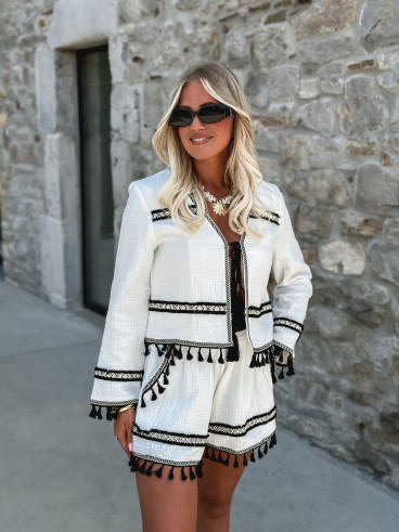 Blouse Zoélia - Blanc/Noir