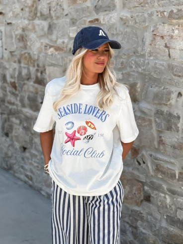 T-shirt 'Seaside' - Blanc