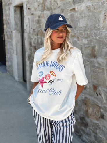 T-shirt 'Seaside' - Blanc