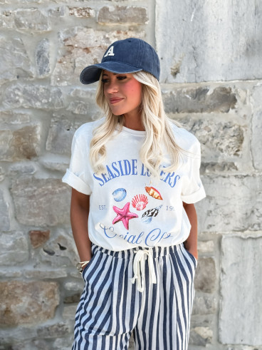 T-shirt 'Seaside' - Blanc