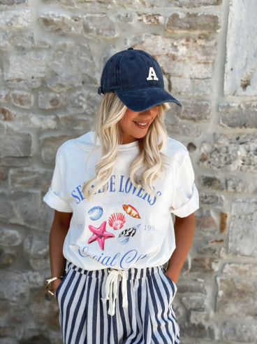 T-shirt 'Seaside' - Blanc
