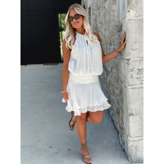 Robe courte Abélia - Blanc