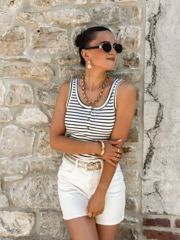 Short en jeans Sévilla - Blanc