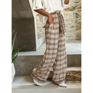 Pantalon à motifs Souad - Chocolat