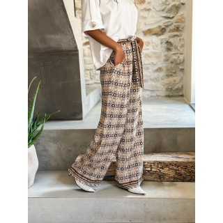 Pantalon à motifs Souad - Chocolat