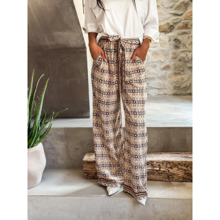 Pantalon à motifs Souad - Chocolat