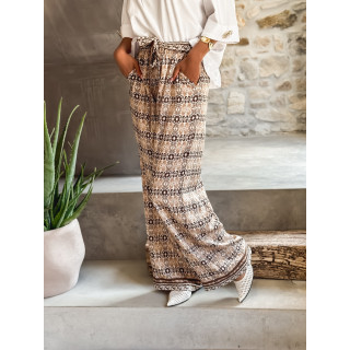Pantalon à motifs Souad - Chocolat