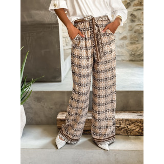 Pantalon à motifs Souad - Chocolat