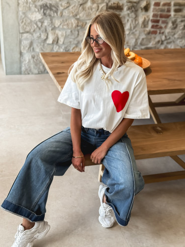 T-shirt 'Now or Never' - Blanc