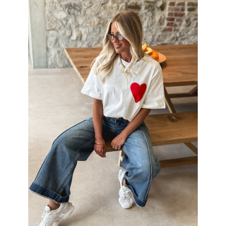 T-shirt 'Now or Never' - Blanc