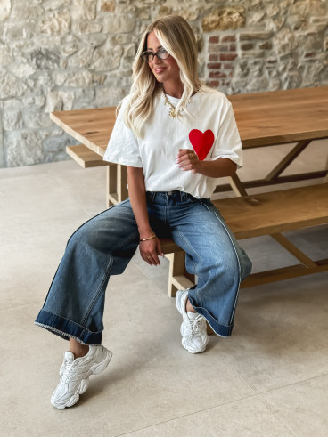 T-shirt 'Now or Never' - Blanc
