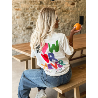 T-shirt 'Now or Never' - Blanc