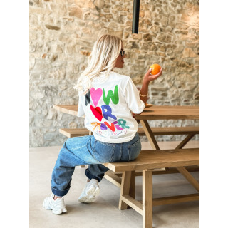T-shirt 'Now or Never' - Blanc
