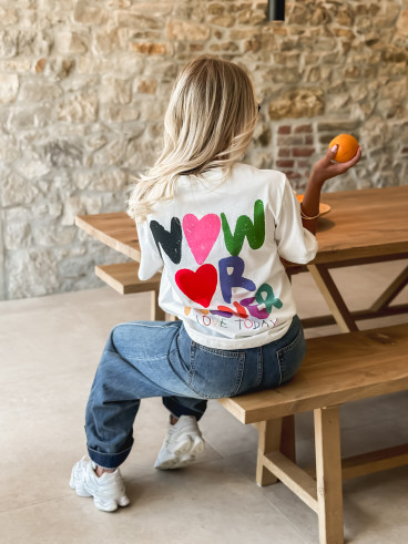 T-shirt 'Now or Never' - Blanc