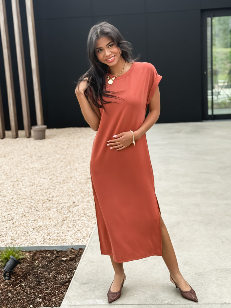 Robe longue Naëlie - Brique