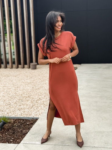 Robe longue Naëlie - Brique