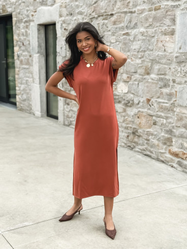 Robe longue Naëlie - Brique