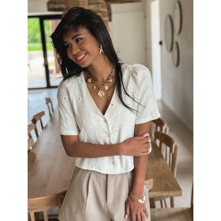Blouse à fleurs Béa - Beige