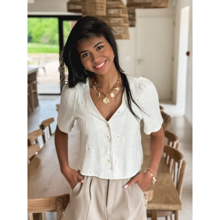 Blouse à fleurs Béa - Beige
