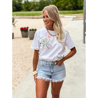 T-shirt Mora à motifs - Blanc