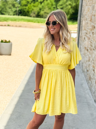 Robe courte Alinéa - Jaune