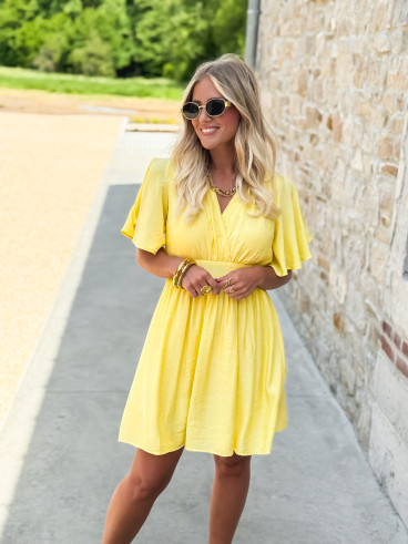 Robe courte Alinéa - Jaune