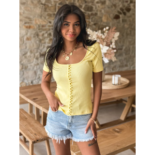 Blouse côtelée Talie - Jaune