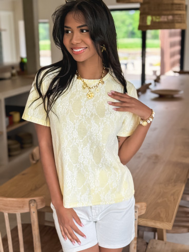 T-shirt à motifs Nalla - Jaune
