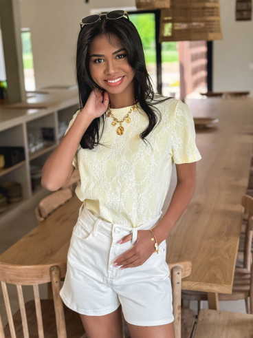 T-shirt à motifs Nalla - Jaune