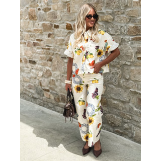 Jeans à motifs Sardaigne - Ecru