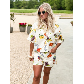 Chemise à motifs Sardaigne - Ecru