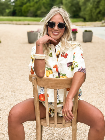 Chemise à motifs Sardaigne - Ecru