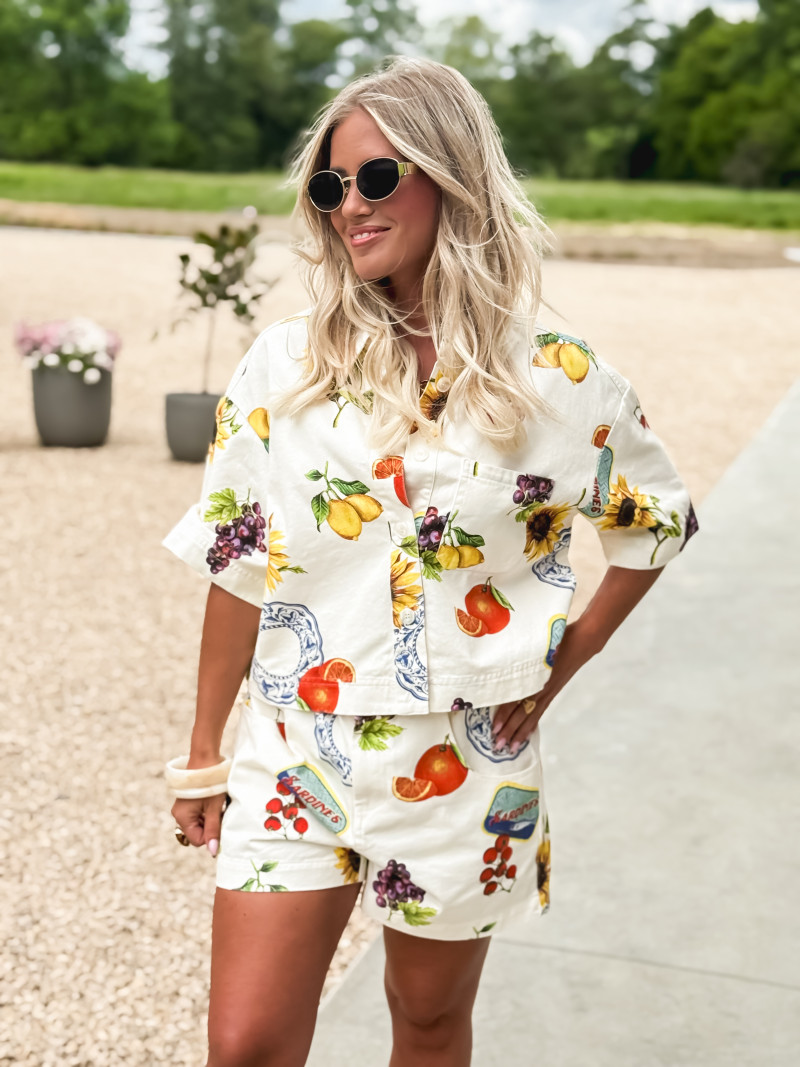 Short à motifs Sardaigne - Ecru